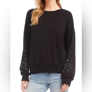 Karen Kane Studded Sleeve Sweatshirt, S